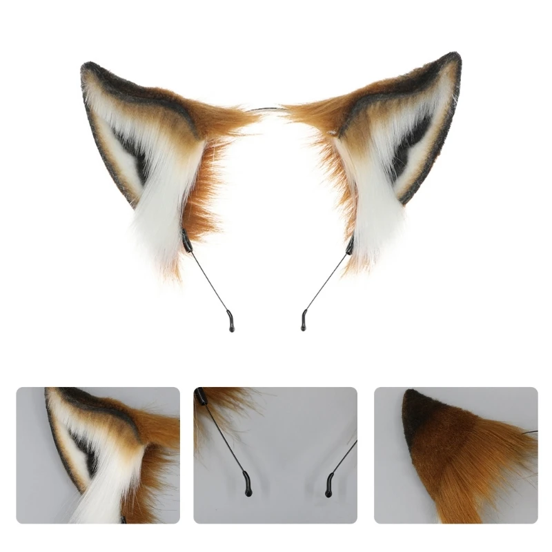 

Furry Ear Anime Cosplays Hair Accessory Animal Ears Foxes Headband Plush Headdress for COSTUME PARTY