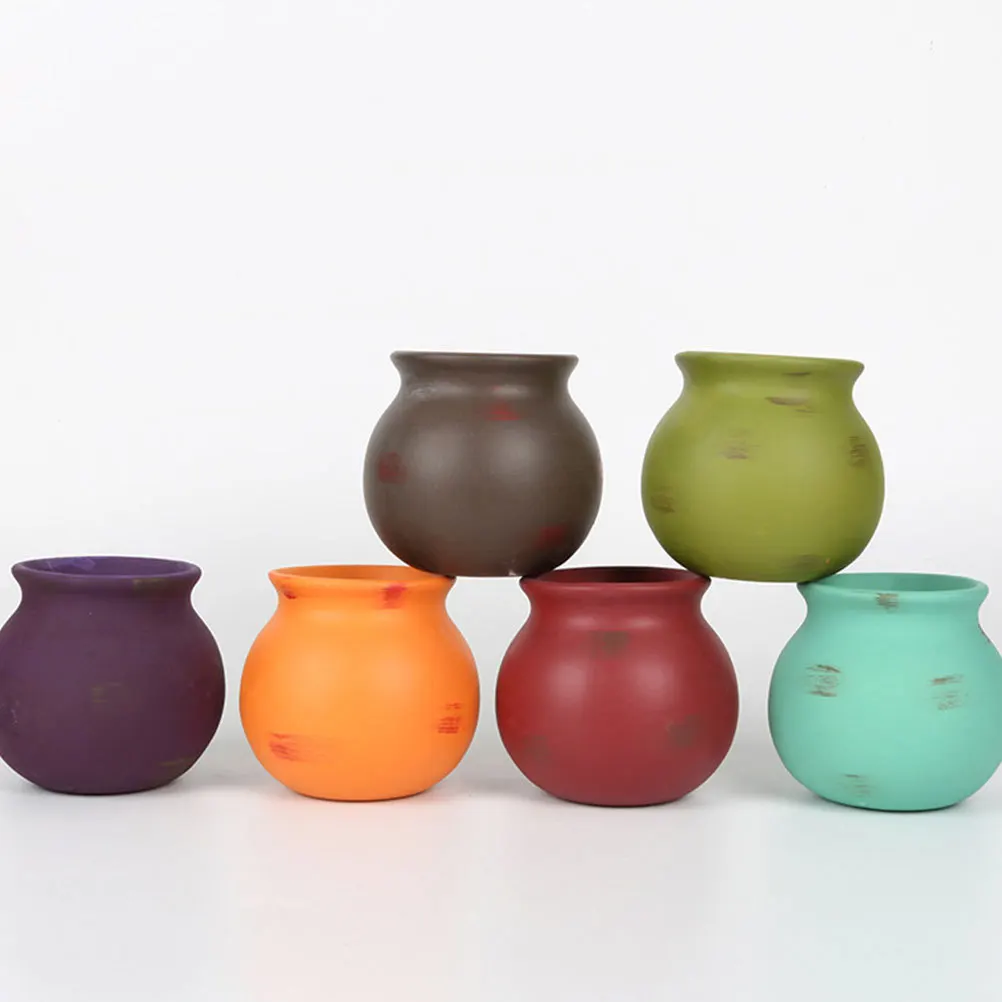 

Colored Ceramic Hanging Flower Pot Cylinder Design with Rope Multi Functional Planter for Small Succulents Air Plants Indoor