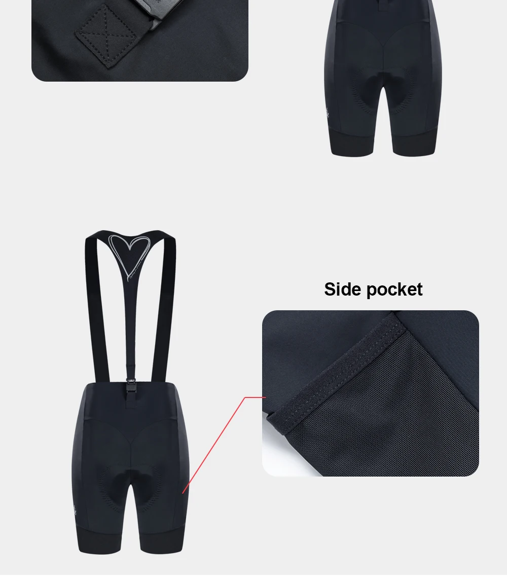 Santic Damen-Radsport-Träger, 8 Stunden, stoßfest, 4D-gepolstertes Trägerhose, kurze Hose, Sommer, atmungsaktiv, Pro, reflektierend, MTB, Straßenrennhose – Detail 9