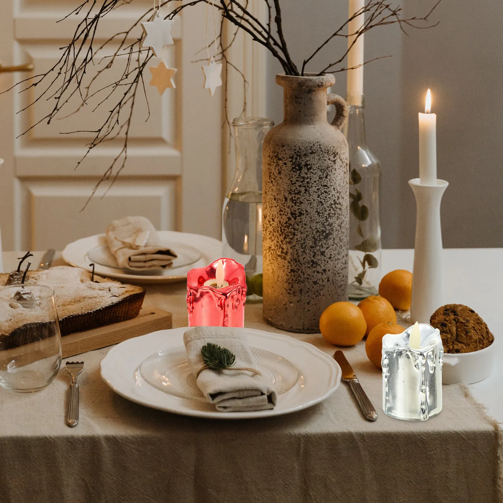 

3 шт. светодиодные электронные лампы из высококачественного полипропилена, гладкие, без пламени, для романтического декора, свадеб, вечеринок, фестивалей