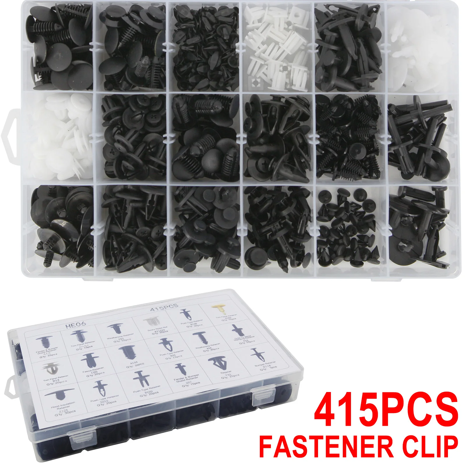 

415pcs Car Plastic Fastener Clips Set Auto Body Push Retainer Pin Rivet Bumper Door Trim Panel Fastener Clip Kit For Nissan