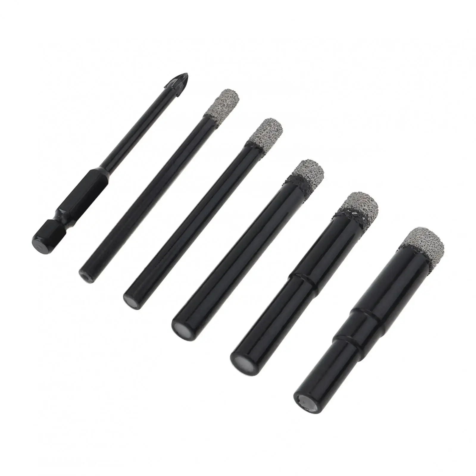 Imagem -03 - Round Shank Dry Drill Bits para Granite Tile Stone Conjunto de Brocas Triangulares de Carboneto Materiais Duros 512 mm