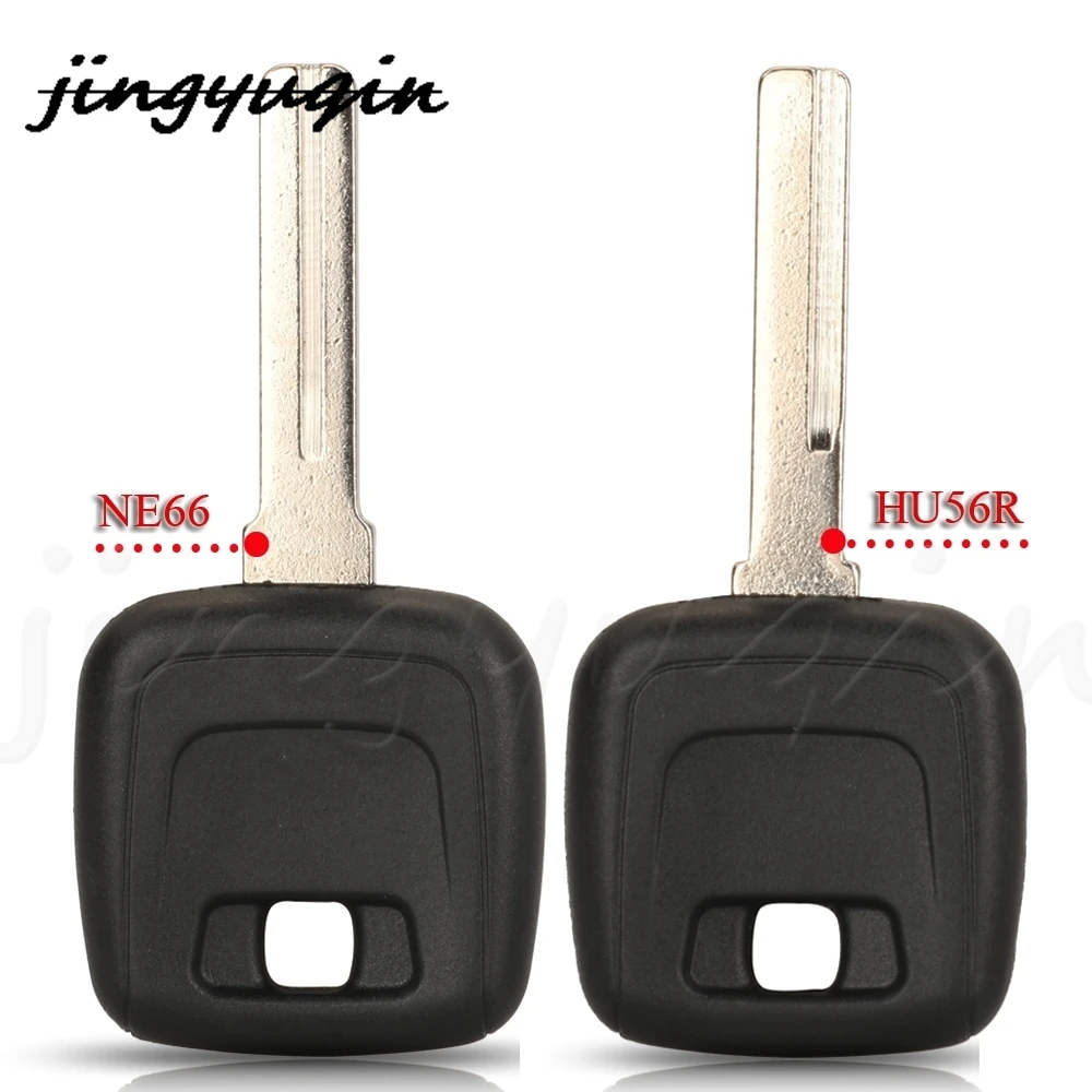 

jingyuqin 10pcs Replacement Transponder Car Key For Volvo S40 V40 D30 S60 S80 XC90 XC60 Blank Case Fob Uncut NE66/HU56R Blade