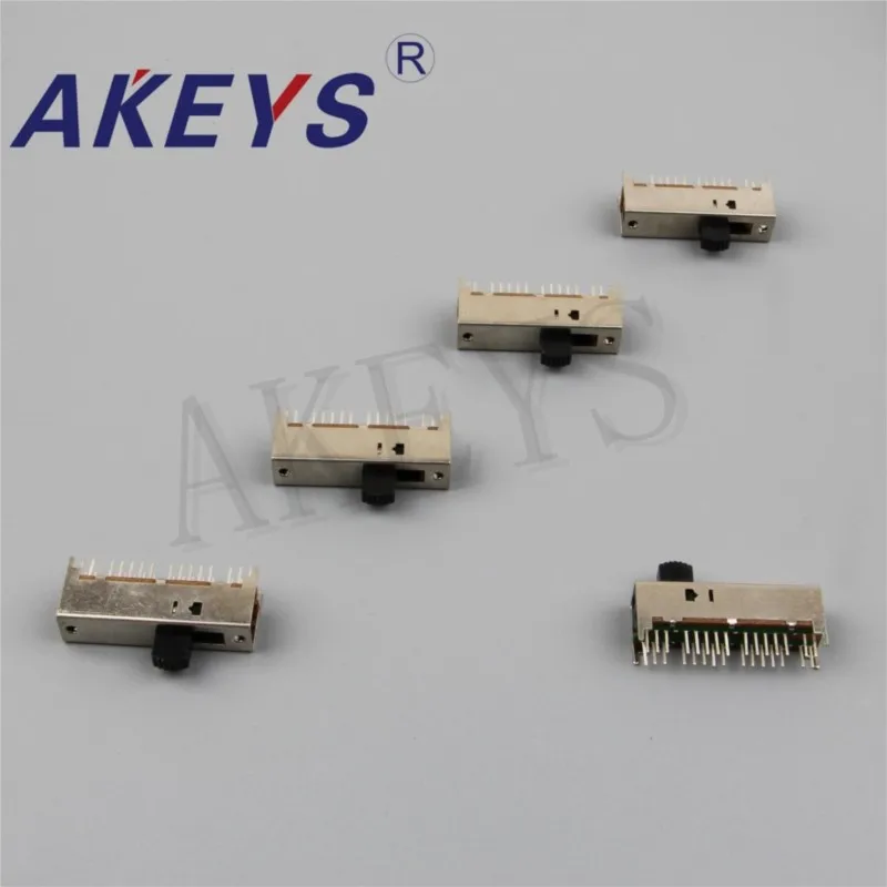 10pcs SS-64D01 6P4T-6mm Six pole four throw 4 position slide switch 30 pin DIP type with 4 fixed pin handle heights