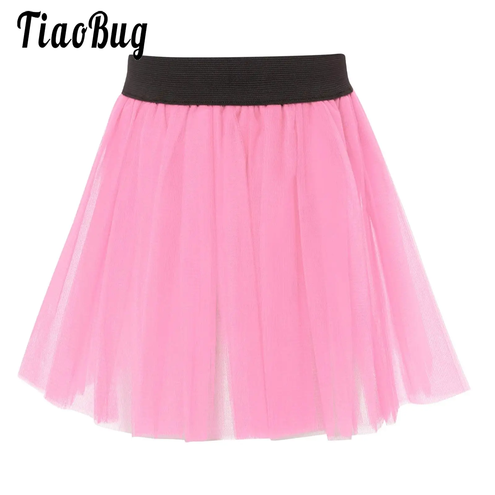 

3-слойные тюлевые танцевальные юбки для девочек 30-40 см, повседневная юбка-пачка с эластичным поясом для дня рождения, тематическая вечеринка, сценическое выступление