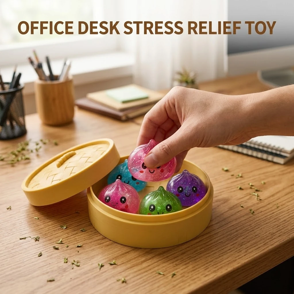 

4Pcs Steamer Bun Squishy Toy Simulation Dumpling Maltose Squeeze Cute Expression Slow Rising Fidget Anti Stress Adult Gift