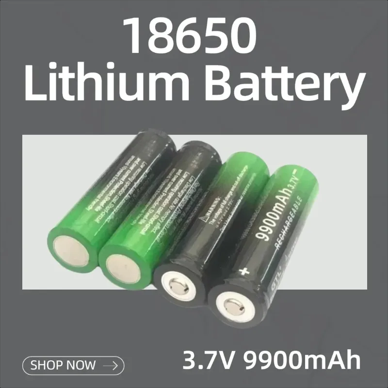 

18650 Lithium Battery 3.7V 9900mAh Rechargeable Battery for Fans Flashlights Vacuum Cleaners and Desk Lamps