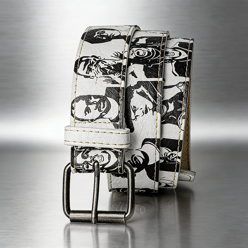 Stylish Niche Portrait Unisex Belt Retro American-Style Prin