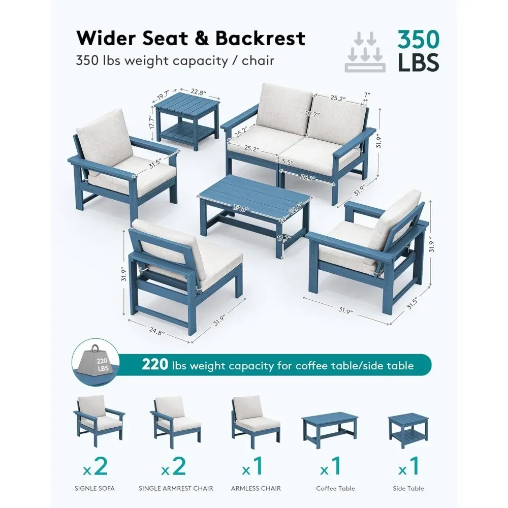 

BestsellerSell Well hdpe patio furniture set, 7-piece outdoor sectional sofa set, all weather outdoor couch set for deck, lawn,