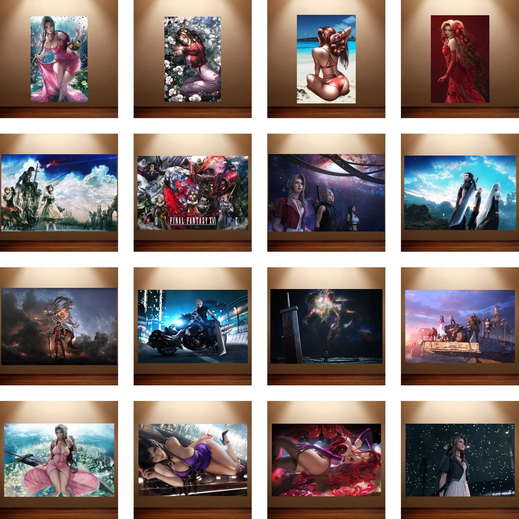 Final Fantasy VII Rebirth Poster Final Fantasy Classic Game Anime Poster Canvas Wall Painting Living Room Wall Decor for Bedroom