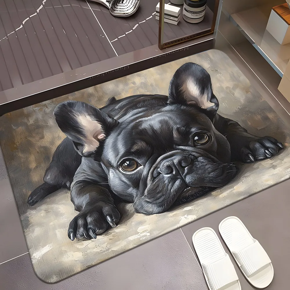 

1PC Cute Dog Pattern Kitchen Rugs Non-Slip Home Door Mats Pop design Bathroom Rugs Bath Mat Carpet for Home Sink Laundry Decor