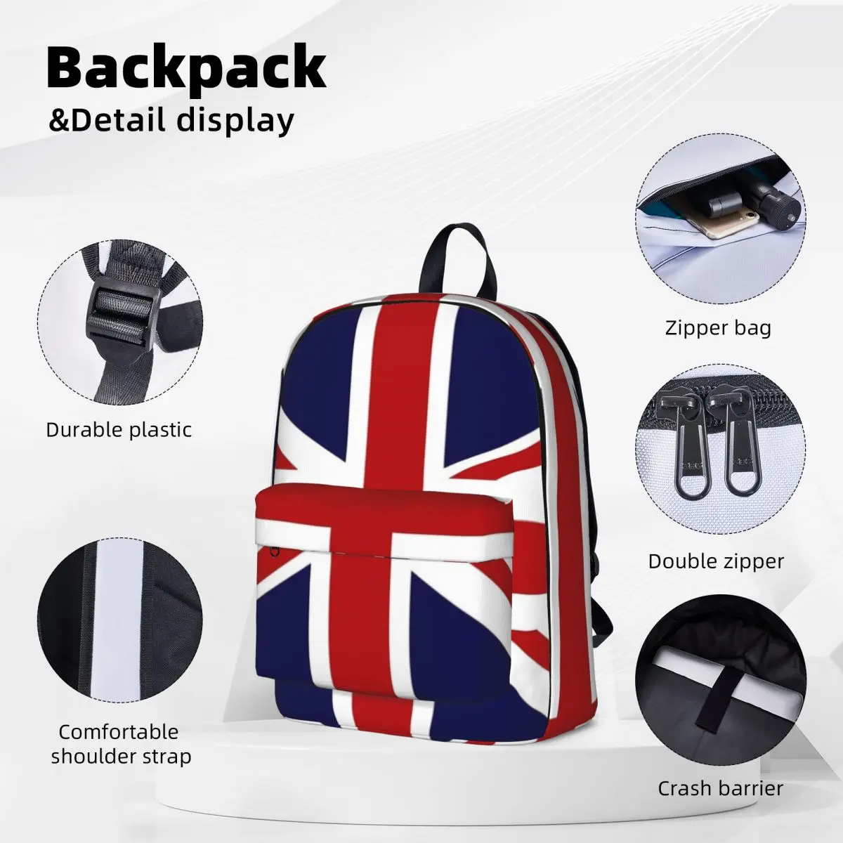 Union Jack Flag Of The UK Backpacks Student Book bag Shoulder Bag Laptop Rucksack Fashion Travel Rucksack Children School Bag