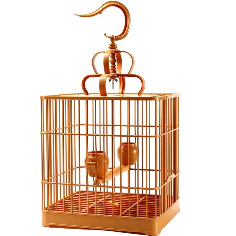 

Portable Detachable Plastic Bird Nesting Boxes Solid Pattern Hanging Bird Cage For Parrot Mynah Breathable Feature