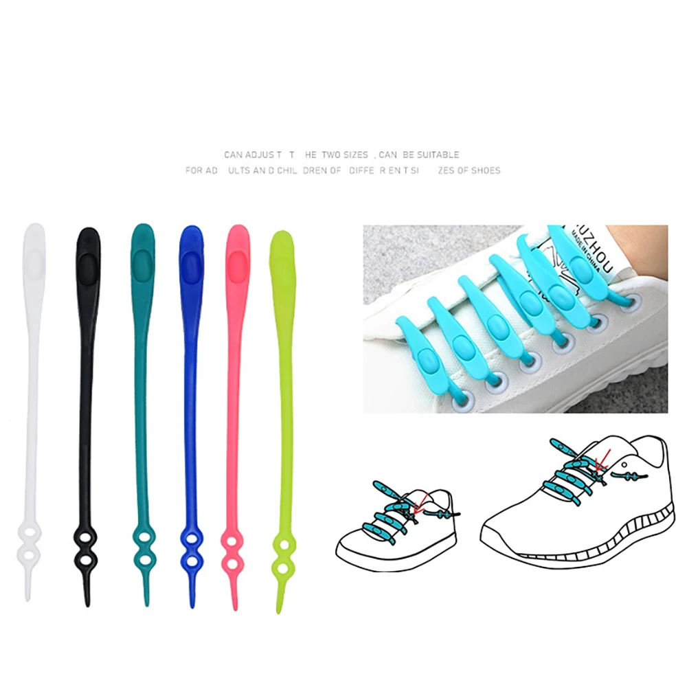 14pcs/set Waterproof Silicone Shoelace Safty Shoes Accessories Round Elastic Shoelaces No Tie Lazy Shoe laces