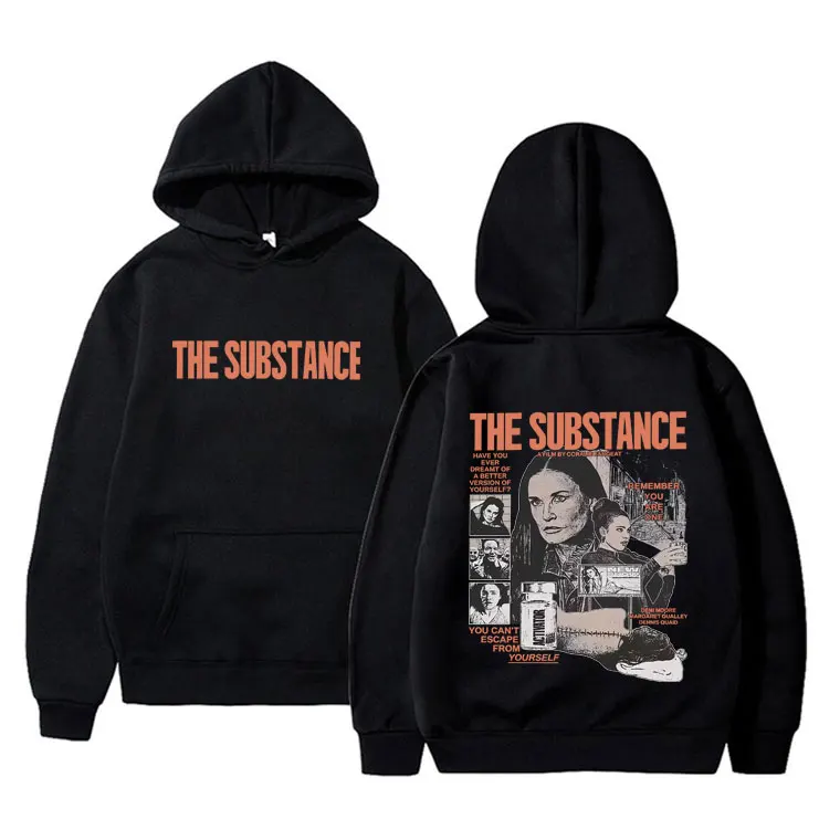 

Horror Movie The Substance Graphic Print Hoodie Men Women Clothing Casual Oversized Pullover Hoodies Unisex Vintage Streetwear