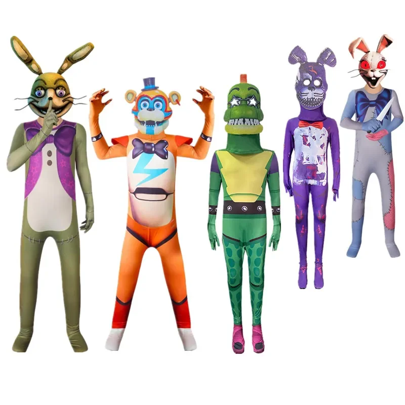 Bonnie Beer Kostuum Spel Fnaf Foxy Nachtmerrie Bonnie Freddyed Cosplay Kostuums Fancy Nachtmerrie Fnaf Halloween Kostuum Kostuum Voor Kinderen