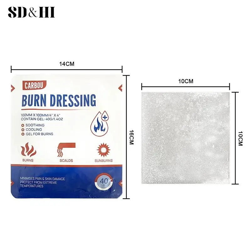 

1pc 10*10cm Burn Dressing First Aid Burncare Bandage Gel Hydrogel Sterile Trauma Dressing Advanced Healing for Wounds Care