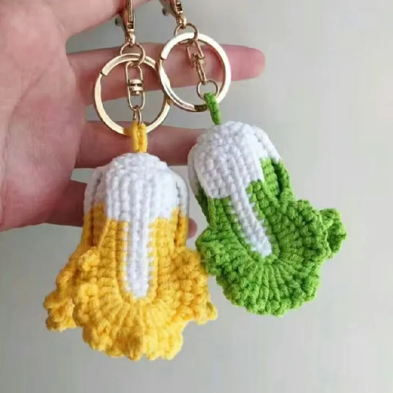 

2pcs/Hand Crocheted interesting pendant bag packaging accessories cabbage pendant car pendant lovely gift