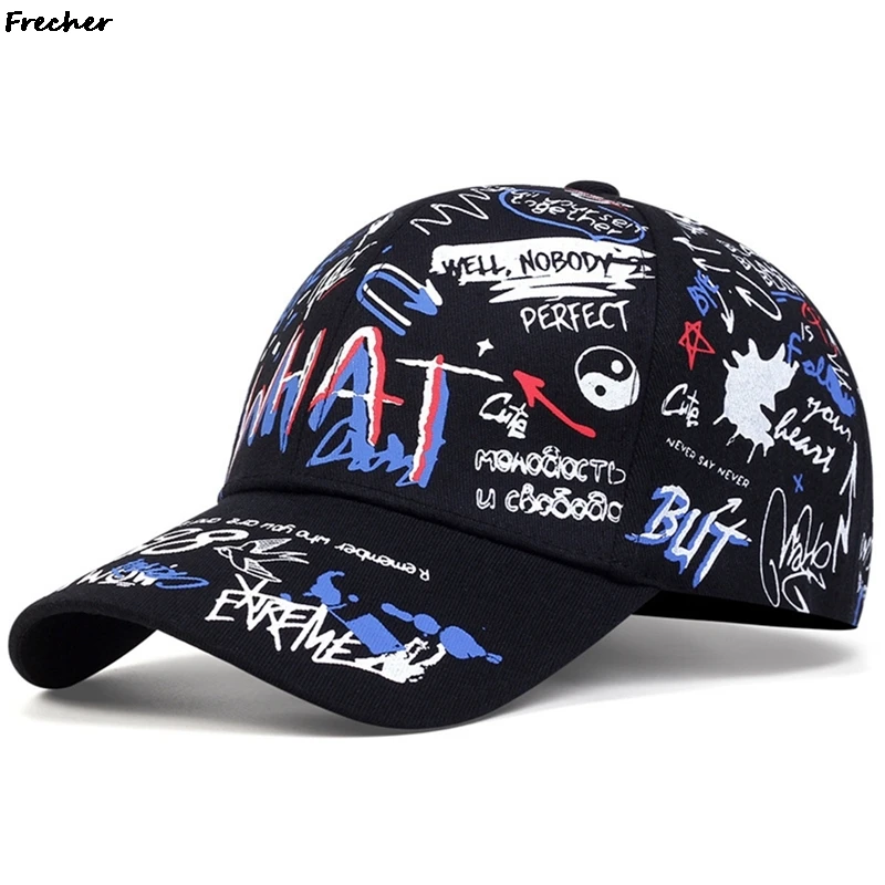 

Korean Version Sports Cap Graffiti Letter Hip Hop Caps Youngs Fashion Casual Visors Hat Breathable Cotton Baseball Hats Summer