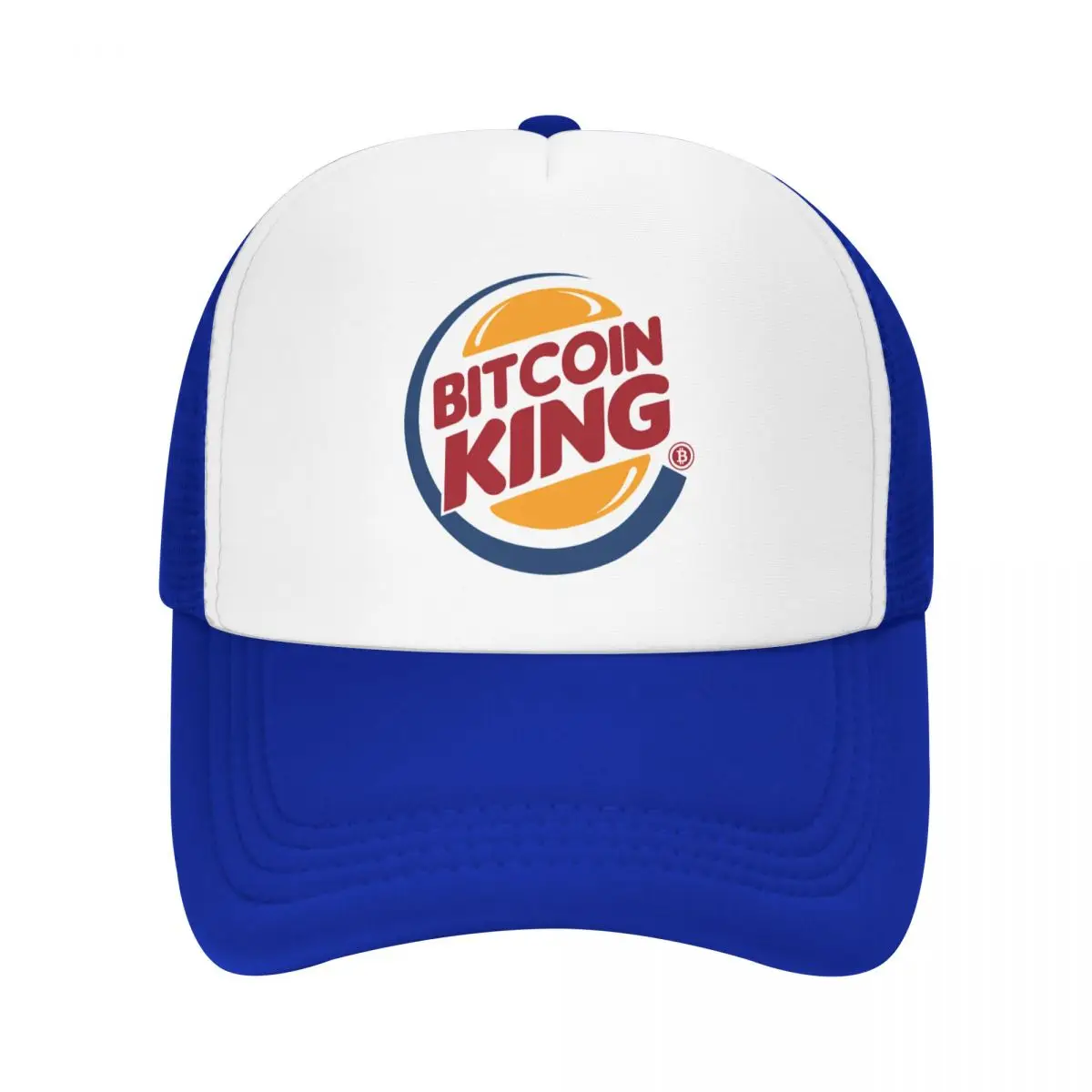 

Unisex Bitcoin King Design Trucker Cap Outdoor Mesh Baseball Cap Snapback Caps Dad Hat Sun Hat Adjustable Sports Cap Autumn