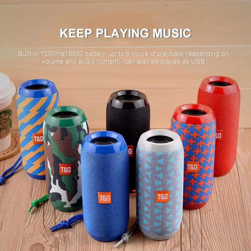 TG117 BT Speaker 1200mAh Outdoor Portable Wireless Column Loudspeaker Box Support TF Card FM Radio Aux view 6