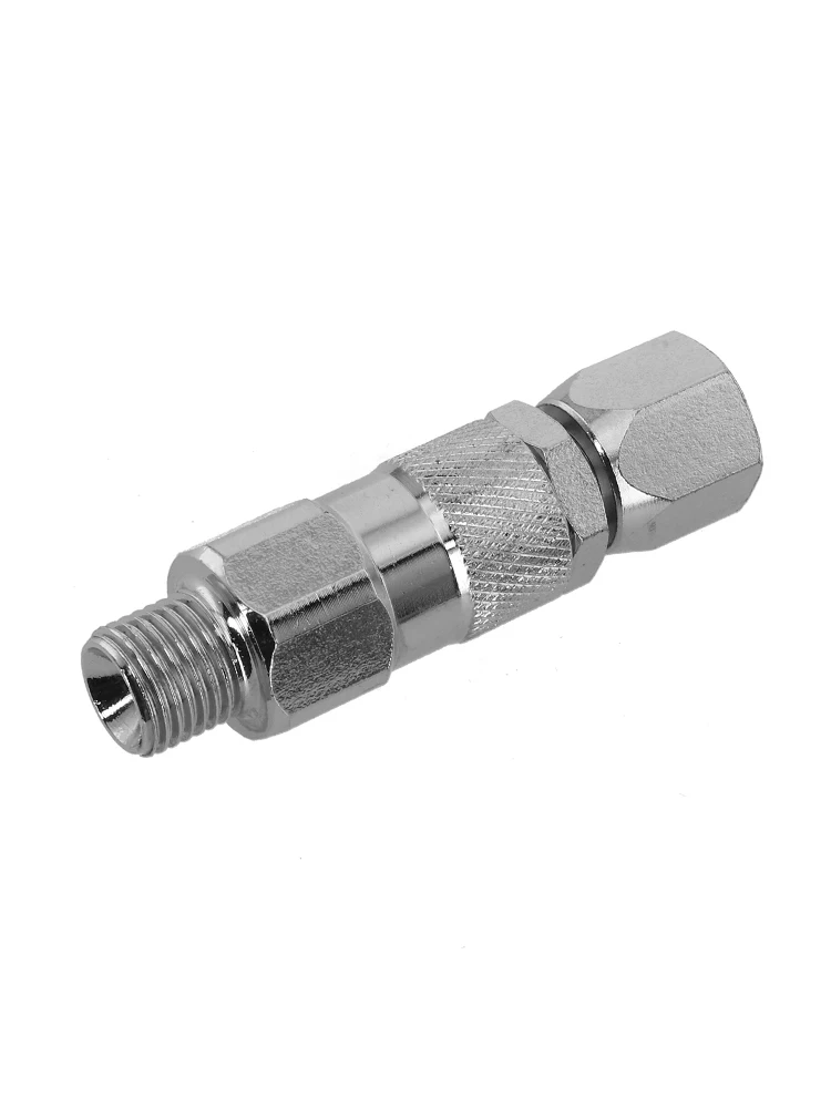 Conector de junta de manguera, proyectos de pintura, manguera de pulverizador sin aire, conector de manguera de pintura sin aire giratorio, Material metálico, Color plateado