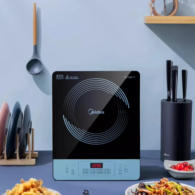 Midea 2200W induction cooker large panel  for household kitchen high-power multi-function timing function induction cooker 220V