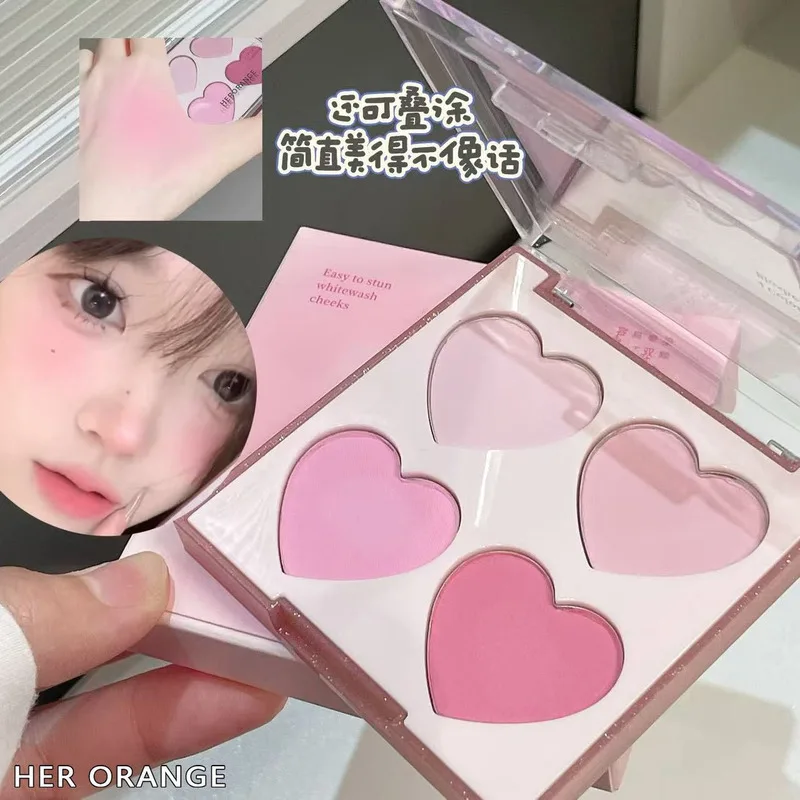 Cute Must-have Four-color Blush Sweetheart Story Powder Delicate Natural Enhancing Complexion Pseudo-no-makeup HERORANGE
