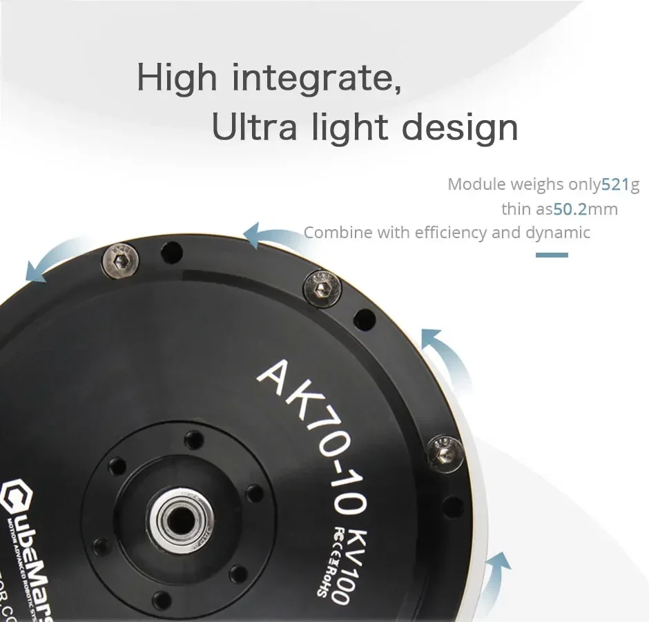 CubeMars AK70-10 KV100 Brushless Motor 24V/48V Robotic Dog Powe For Robot Dynamics Robotic Dynamic Module Robot Leg Arm Exoskele