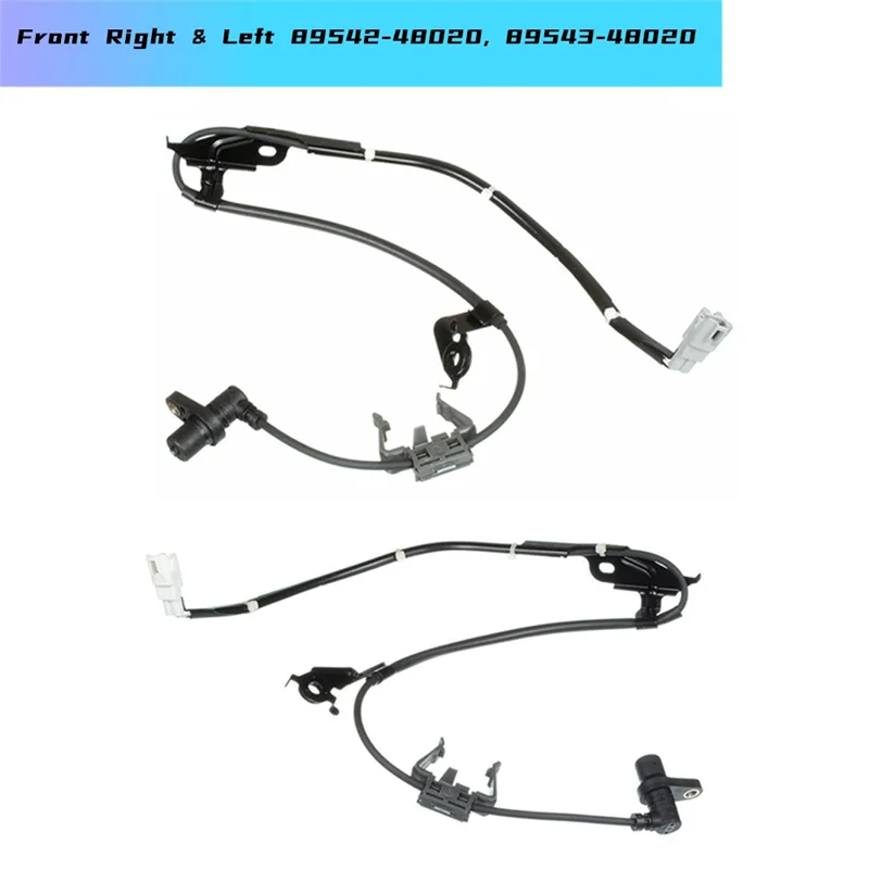 NEW-2Pcs ABS Wheel Speed Sensor Front Right & Left 89542-48020, 89543-48020 For Toyota Highlander 2001-2004 Car Replacement Part
