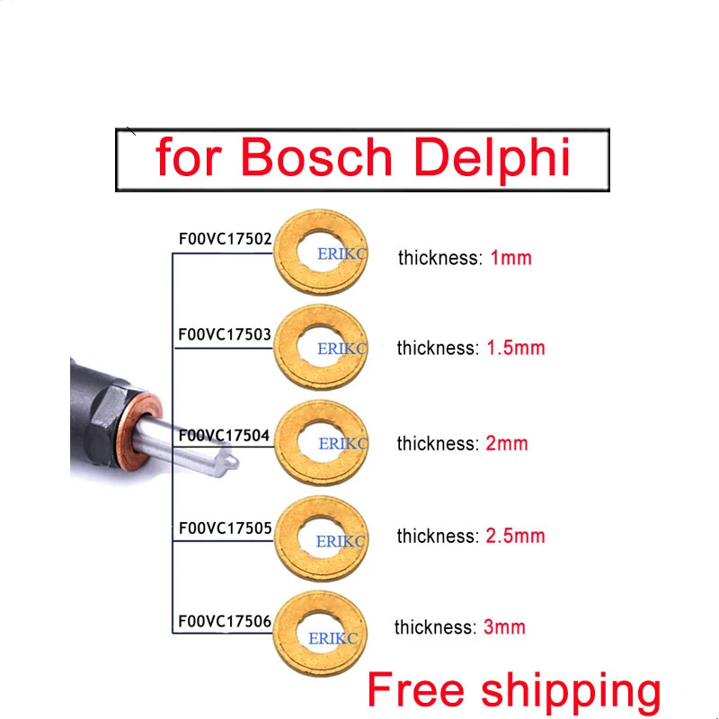 

F00VC17505 F00VC17504 F00VC17503 Diesel Injector Nozzle Copper Washers Sprayer Gasket 9001-850C F00VC17506 for Bosch Delphi Shim