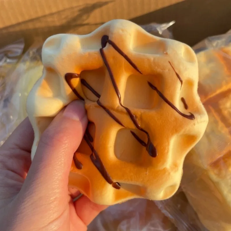 Milk Aroma Waffle Cookies Squeeze Toy Super Soft Bread Fidgets Toys Simulated Food Venting Anti Stress Toy for Adults Gifts