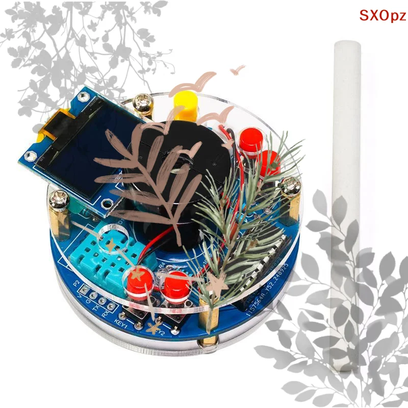 USB Humidifier Mist Electronic Diy Kit Oled Display Temperature And Humidity Spray Circuit Board Manufacturing Welding Practice