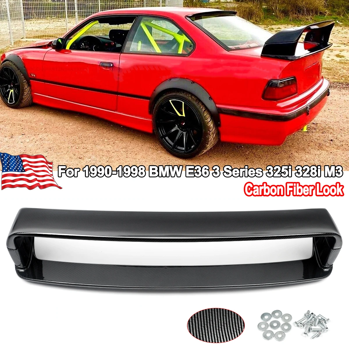 Magickit für bmw 3er e36 m3 2014-2018 carbon faser ltw gt stil Heckspoiler flügel autozubehör carbon-optik