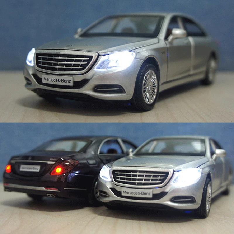 1:32 New Car Mercedes Benz S600 Sound And Light Model Diecast Alloy Metal Vehicle Pull Back Car Collection Children Toy Gift