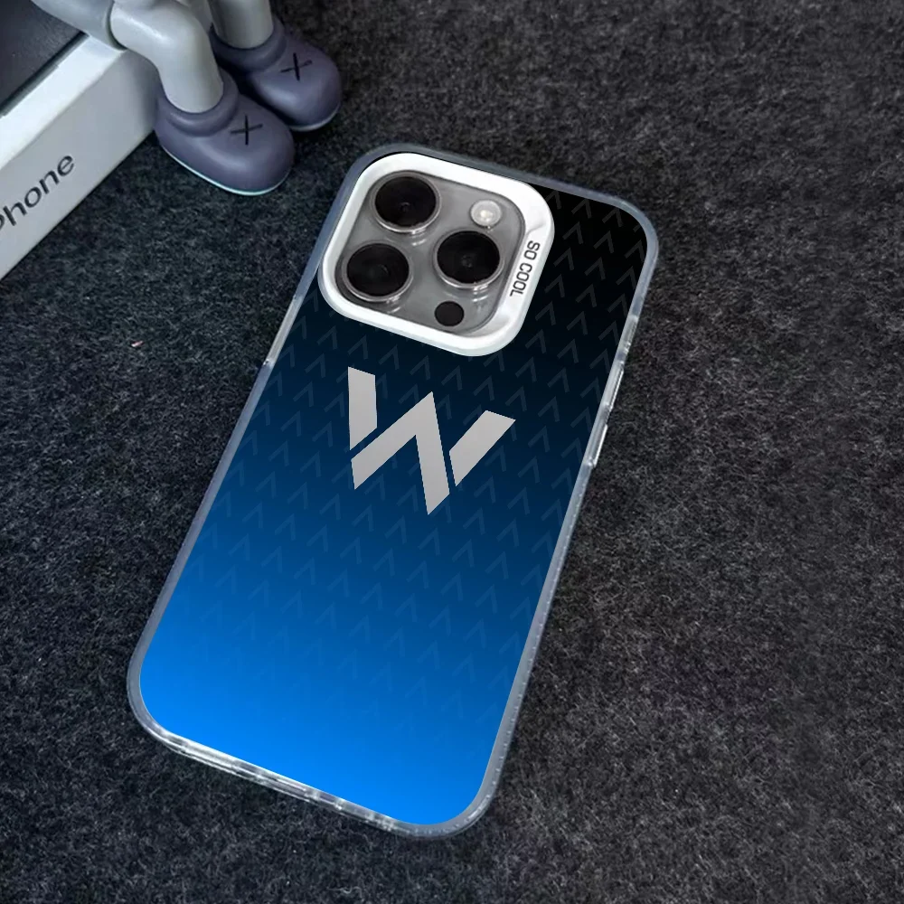 1 قطعة W-Williams F1 سباق جراب هاتف جراب هاتف IMD اللون فضي قذيفة آيفون 16 15 14 13 12 11 برو ماكس زائد