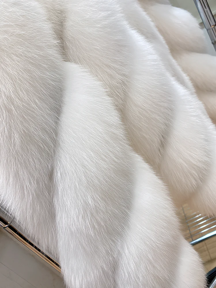 FURSHEHE Winter Women Real Fur Coat Real Fox Fur Coats Natural Fur Jacket Ladies Fashion Luxury Thick Warm Overcoat Streetwear