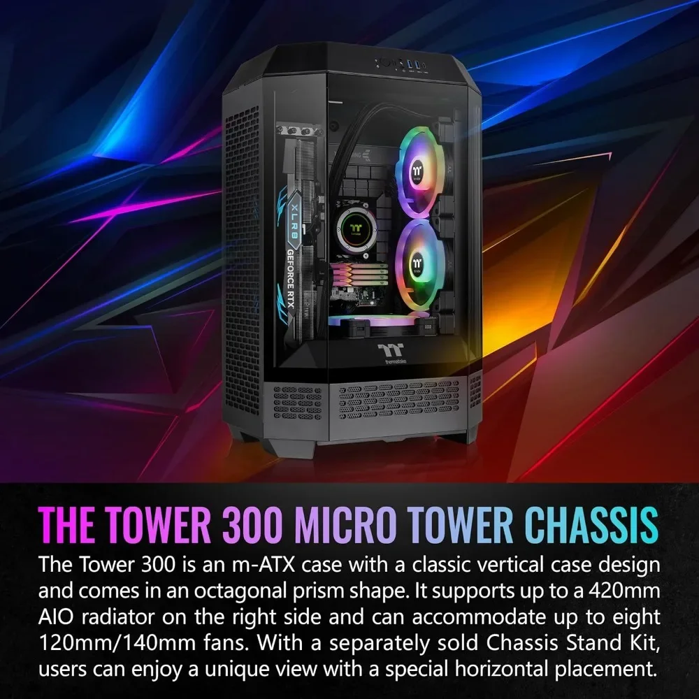 300 Black Micro-ATX Case; 2x140mm CT Fan Included; Support Up To 420mm Radiator; CA-1Y4-00S1WN-00