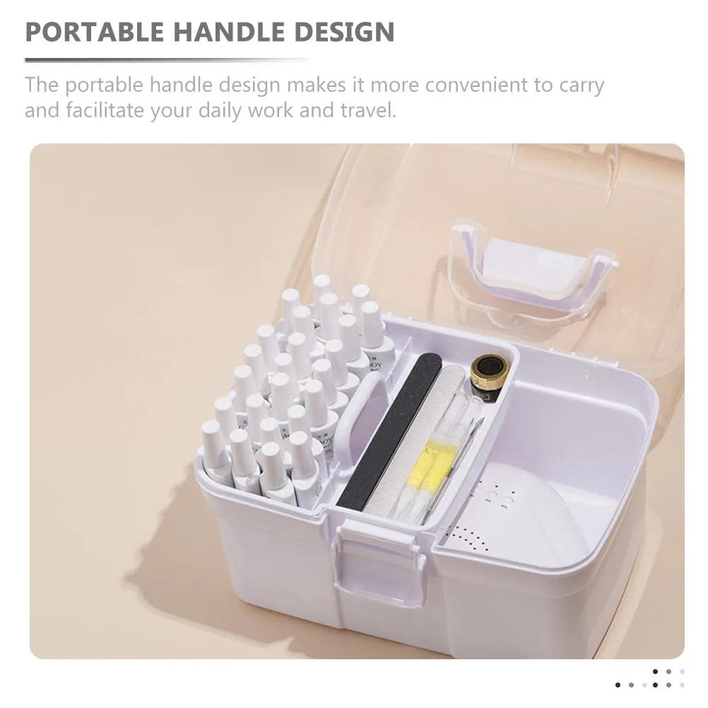 

Large Capacity Makeup Storage Box Multi-Layer Manicure Nail Art Container For Travel Wedding Organizer Case