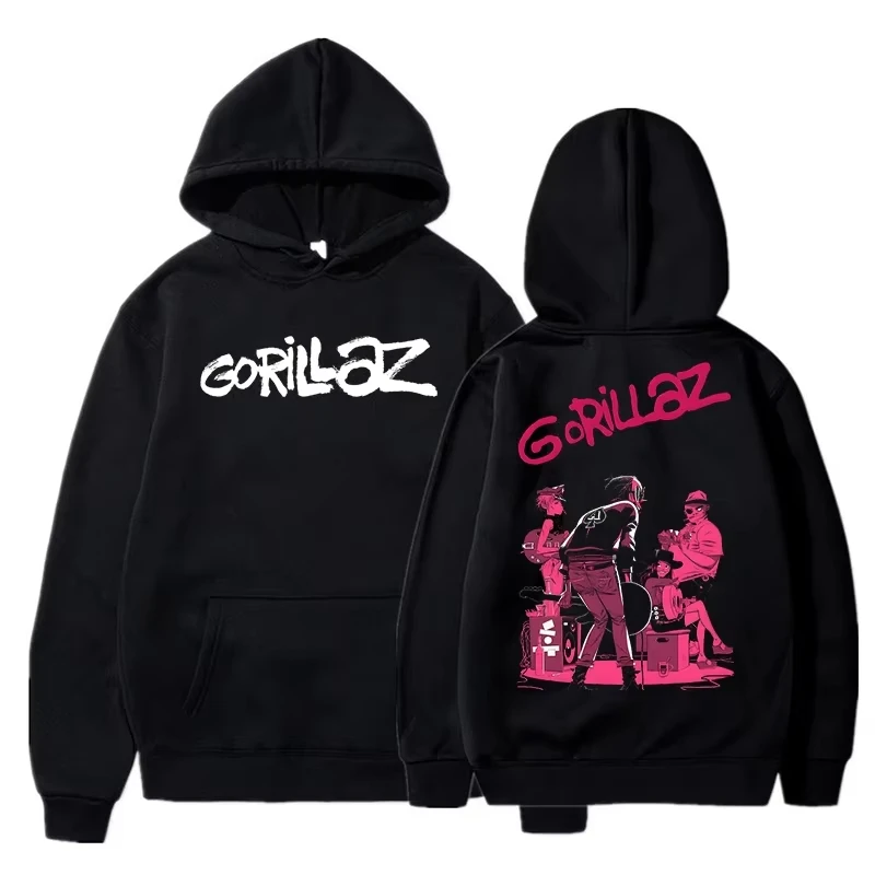 Moletom Unissex Estiloso e Confortável de Manga Longa para Outono/Inverno, Estampa Gorillaz, Estilo Streetwear
