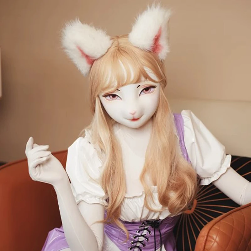 カスタマイズされた女性甘い女の子樹脂半頭/全頭または着ぐるみ BJD 目 Crossdress コスプレ日本アニメ役割ウサギマスク
