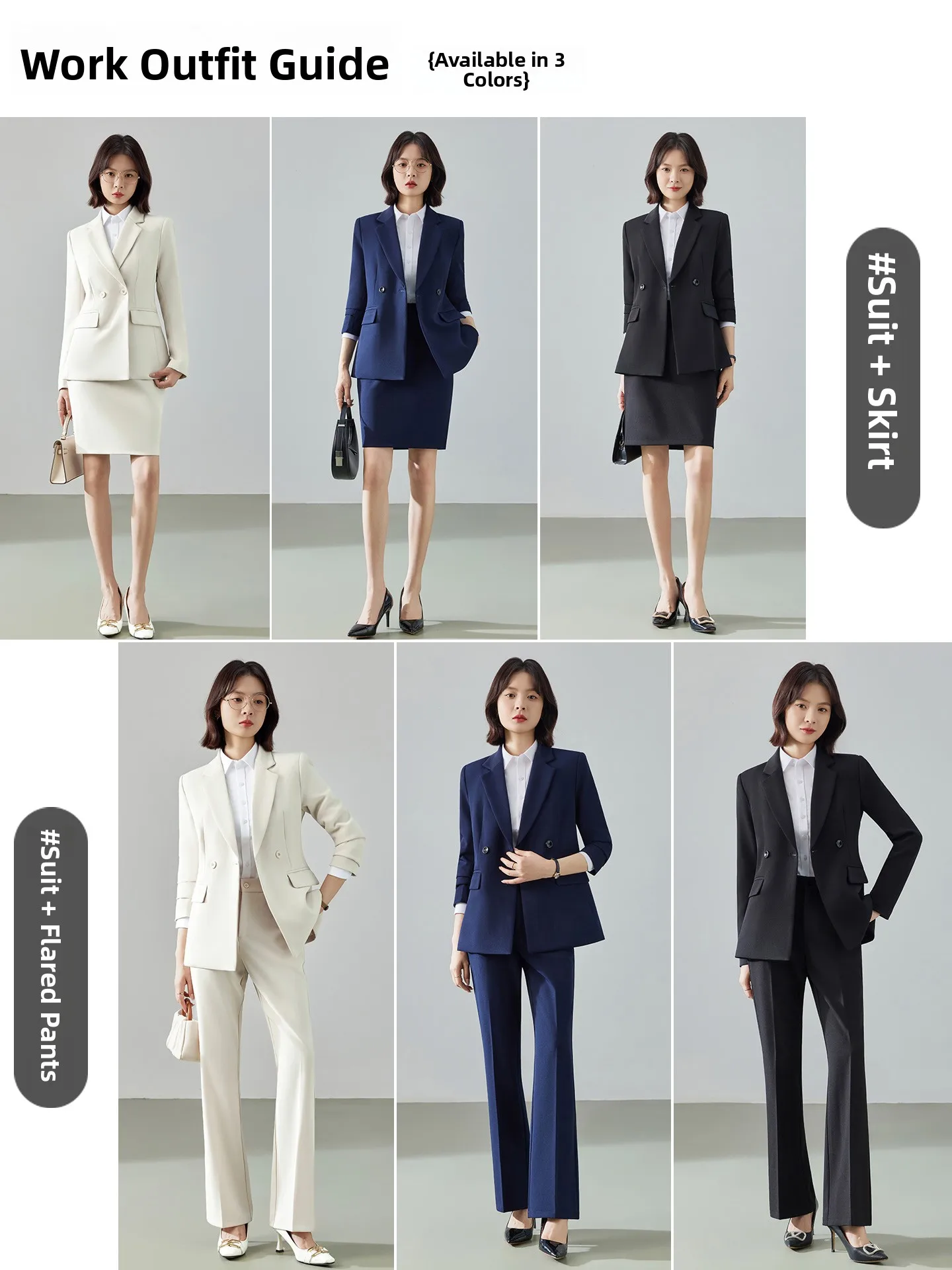 White Formal Suit Jacket for Women New 2026 Interview Career Professional Outfit Female Students Commute Workwear Polyester F...