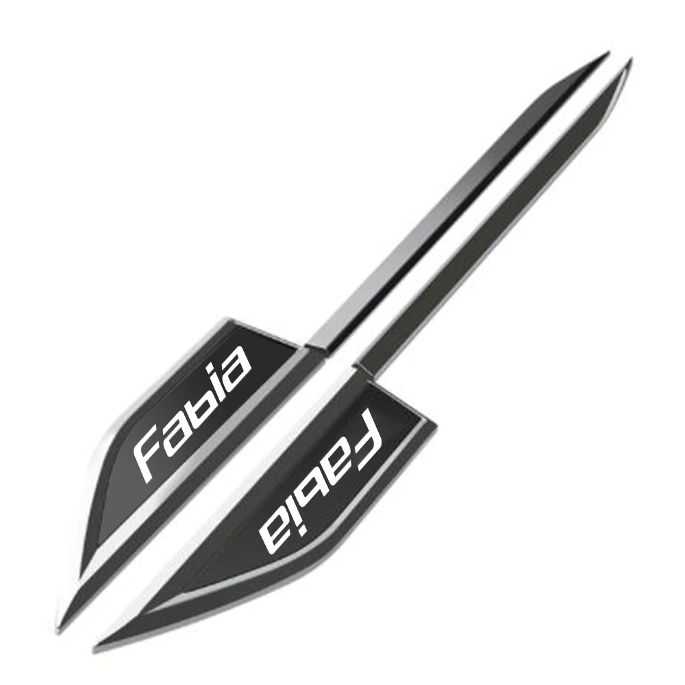 لسكودا فابيا 2 قطعة ملصقات سكين الحاجز الجانبي للسيارة شعار شارة الشارات تقليم التصميم شعار اكسسوارات السيارات التصميم