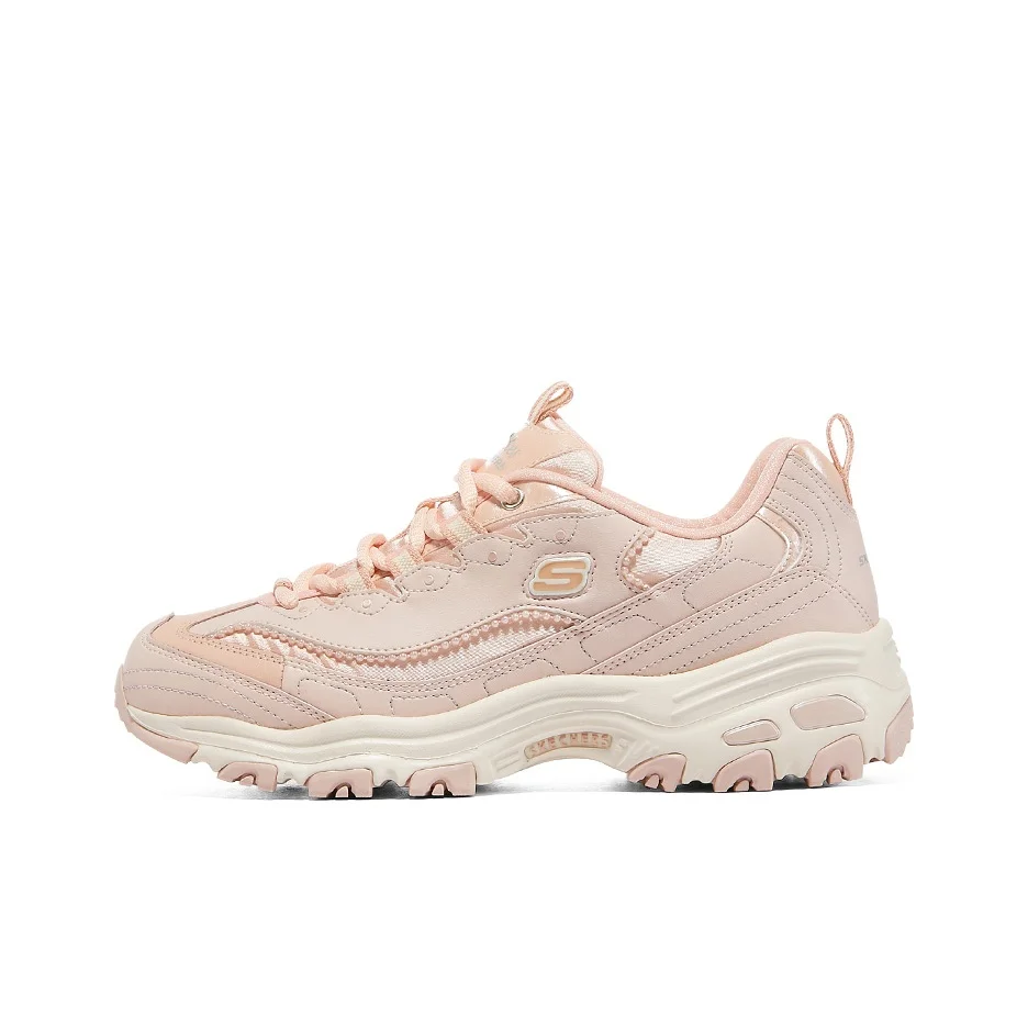 Skechers D'Lites Chunky Sneakers Women's Low Top Pink/White 149463-ROS