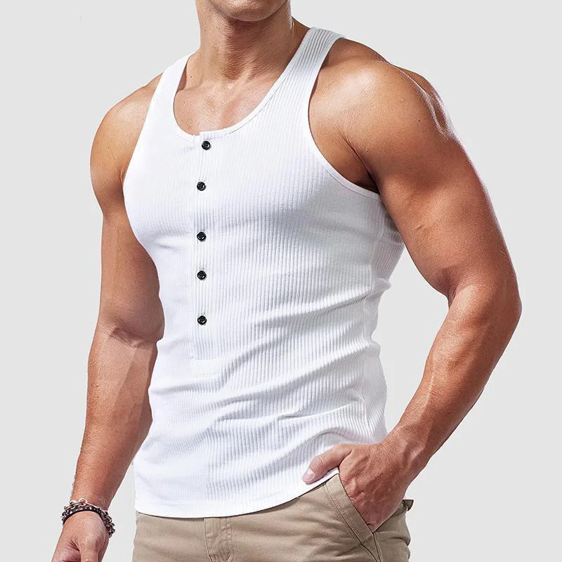Heavy Elastic Fitness Sleeveless Vest Muscle Men's Undershirt Sports Primer American Breathable Threaded Vest T