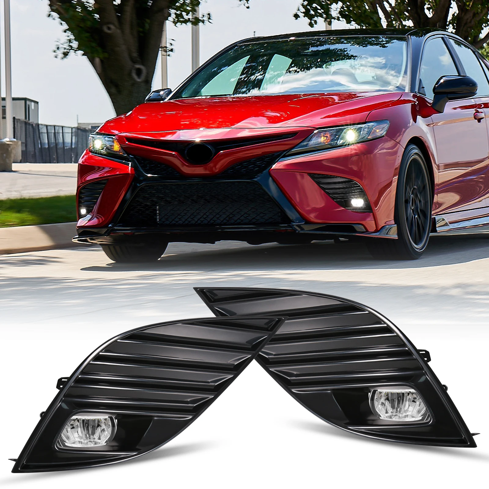 

For Toyota Camry SE XSE 2018 2019 2020 Car LED Fog Lamp Assembly Daytime Running Light DRL Headlights With Wire Switch 12V Part
