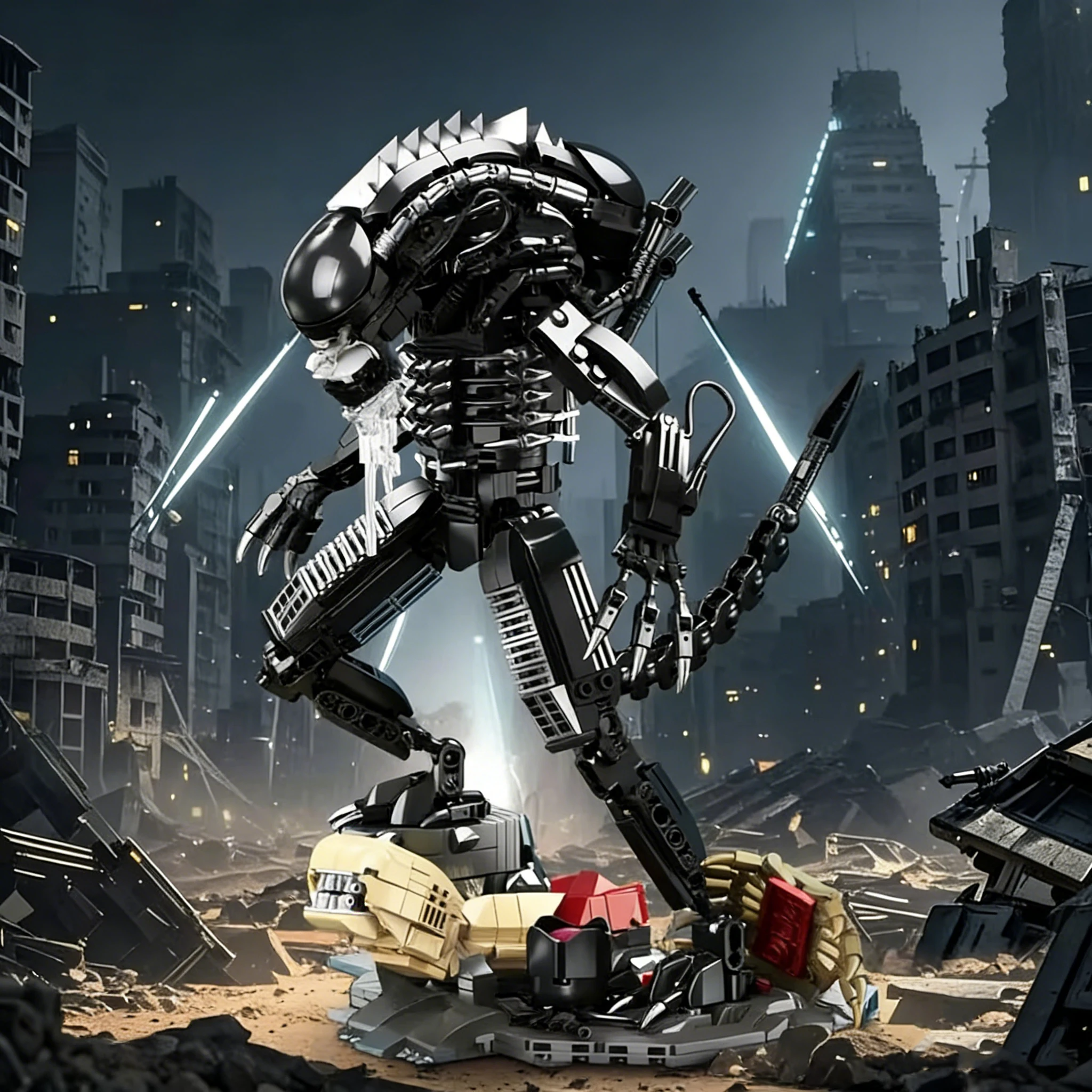 

882PCS Alien Monster Building Blocks Classic Movie Robot Assemble Model Bricks Desktop Ornaments Kids Educational DIY Toys Gifts