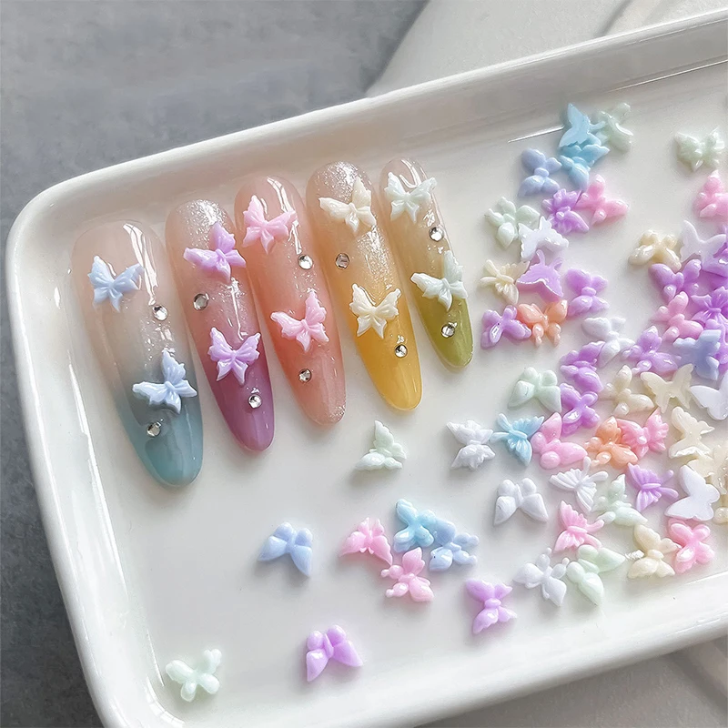 

50 Pcs Sparkle Nail Crystal Rhinestones Butterfly Shapes Nail Art Designs Charms Jewelry For Luxury Nail Art 3D Accessories