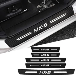Car Threshold Tape Door Sill Protection Trim for Mazda MX5 MX-5 Logo Carbon Fiber Trunk Door Bumper Guard Anti Scratch Stickers
