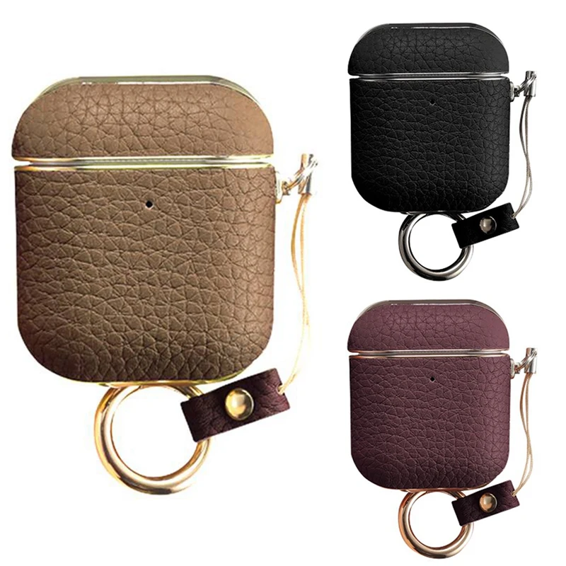 Juste de protection en cuir pour écouteurs, motif litchi, housses de téléphone sans fil, sauna, génération 1/2